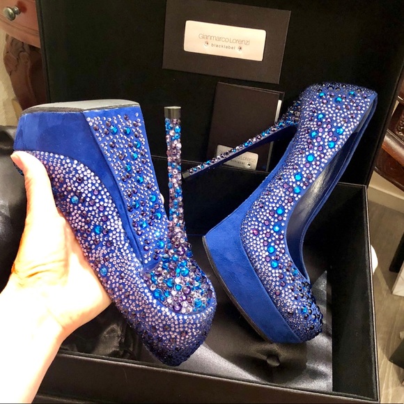 Gianmarco Lorenzi blue crystal heels 38 - Picture 6 of 16